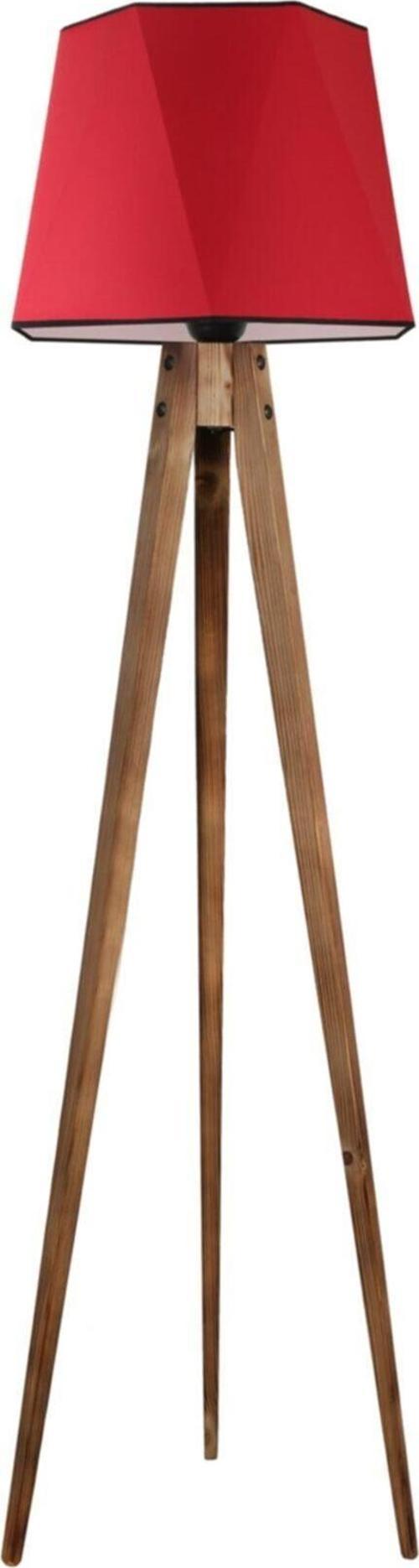 Tripod Lambader Yanık Altıgen Kırmızı Abajurlu