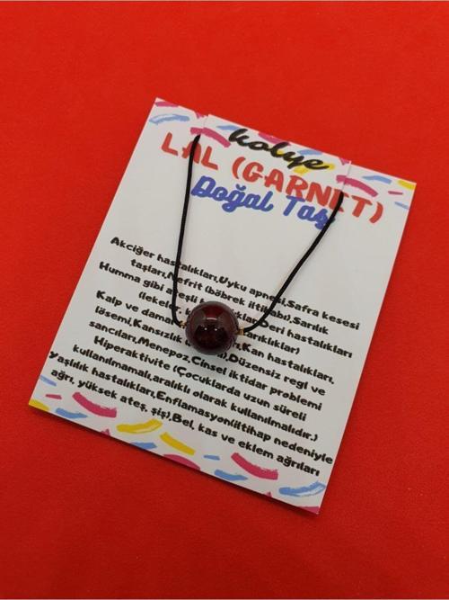 Sertifikalı Lal (GARNET) Taşı Kolye Ayarlanabilir Orijinal Doğal Taş Çok Fonksiyonlu Kolye
