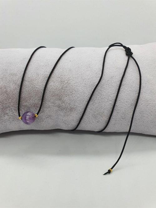 Sertifikalı Ametist Taşı Kolye Ayarlanabilir Orijinal Doğal Taş Çok Fonksiyonlu Kolye