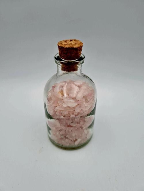 Sertifikalı Doğal Taş Mantar Tıpalı Şişe Pembe Kuvars