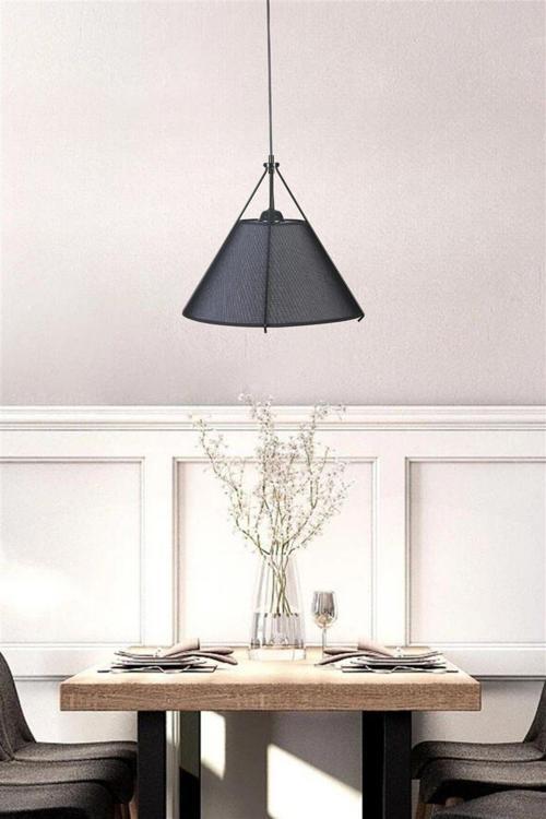 Romeo Siyah Hasır Siyah Abajurlu Sarkıt