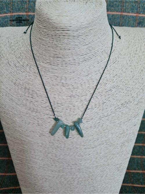 Sertifikalı Doğal Yeşim Taşı Tasarım Kolye Makrome Ayarlı Kilit Sistemi