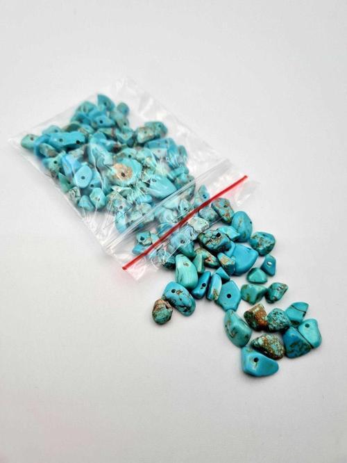 Sertifikalı Turkuaz Kırık Doğal Taş - 20 gr Delikli