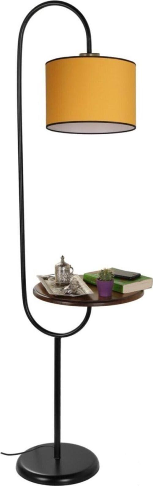 Zümrüt Siyah Lambader Silindir Hardal Abajurlu