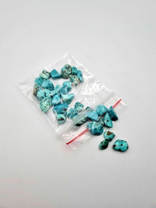 Sertifikalı Turkuaz Kırık Doğal Taş - 10 gr Delikli Doğal Taş
