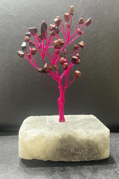 Sertifikalı Obsidyen Orijinal Doğal Taş Hayat Ağacı Biblo El Yapımı