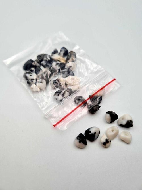 Sertifikalı Panda Jasper Kırık Doğal Taş 10 gr Delikli Doğal Taş