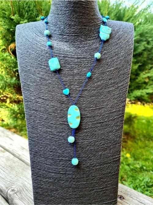 Sertifikalı Turkuaz Doğal Taş Kolye Baykuş Detaylı Tasarım Cazibe Nazar Sadakat Iletişim