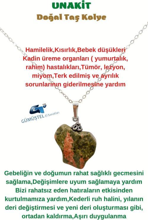 Sertifikalı Unakit Doğal Taş Kolye Zincir