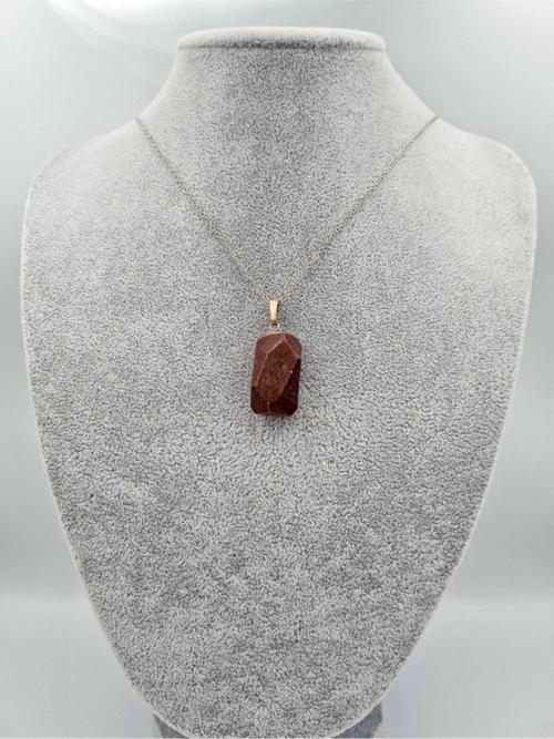 Sertifikalı Rodonit Doğal Taş Kolye Ip Ve Zincir Hediyeli