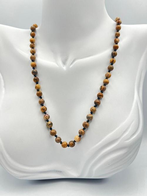 Sertifikalı Doğal Taş Jasper Taşı Kolye Aaa Kalite 6mm