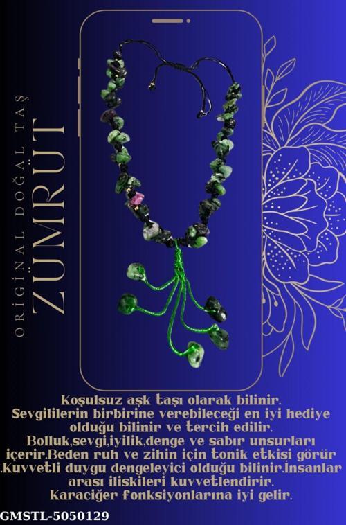 Sertifikalı Zümrüt Doğal Taş El Yapımı Tasarım Kolye