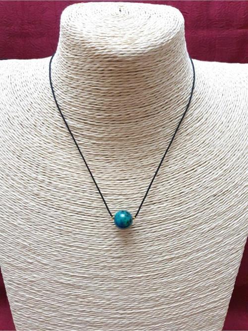 Sertifikalı Krizokol Taşı Kolye Ayarlanabilir Orijinal Doğal Taş Çok Fonksiyonlu Kolye 12 Mm