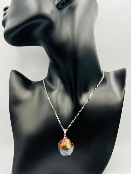 Sertifikalı Doğal Taş Epoksi Kolye