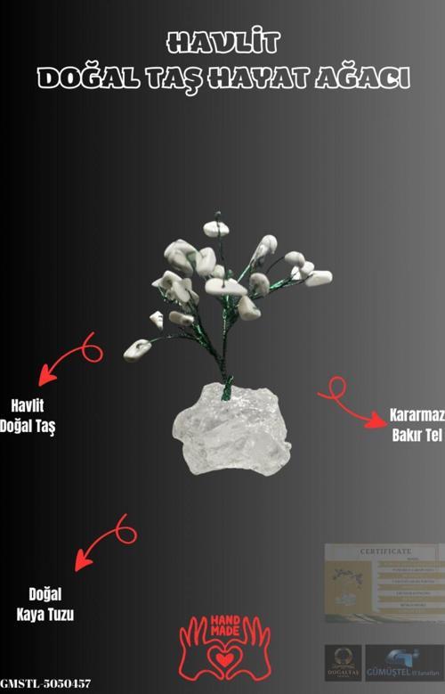 Sertifikalı Doğal Taş Havlit Taşı Dekoratif El Yapımı Ağaç