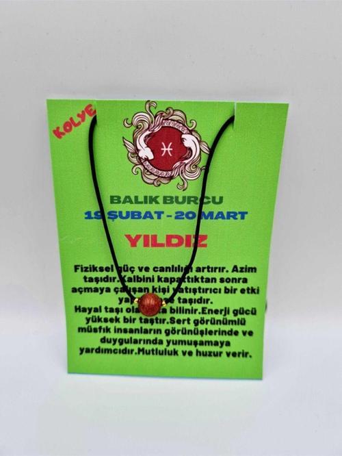 Sertifikalı Balık Burcu Yıldız Taşı Doğal Taş Kolye