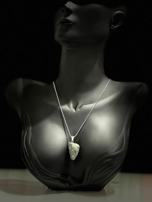 Sertifikalı Orijinal Işlenmemiş Doğal Taş Moss Agate Kolye Unisex