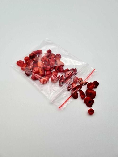 Sertifikalı Mercan Kırık Doğal Taş - 10 gr Delikli Doğal Taş