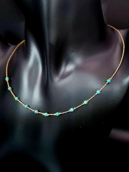 Sertifikalı Doğal Turkuaz Taşı Tasarım Kolye Aaa Kalite El Yapımı