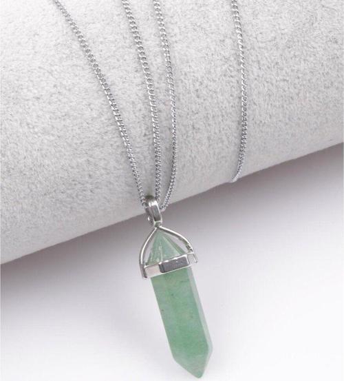 Sertifikalı Aventurin Doğal Taş Pandül Kolye Zincir Dahil
