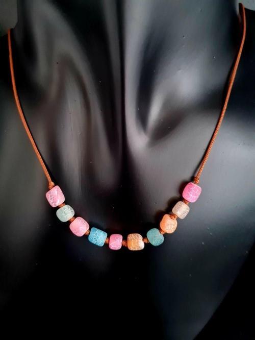 Sertifikalı Küp Akik Doğal Taş Kolye Aaa Kalite