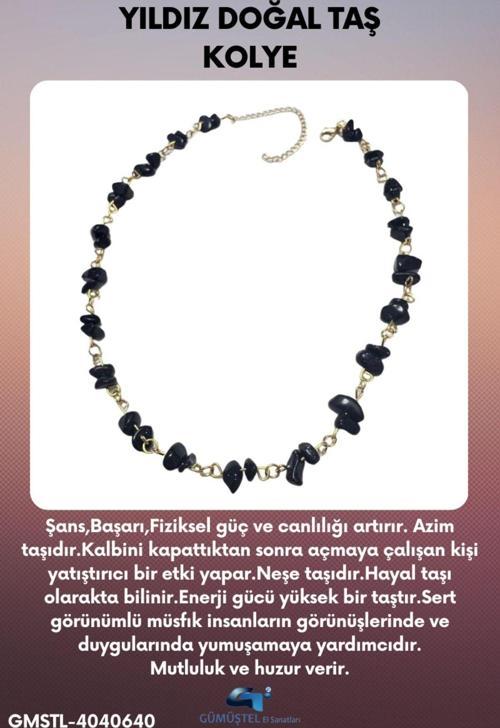 Sertifikalı Yıldız Doğal Taş Özel Tasarım Kolye Lacivert Aaa Kalite Sürpriz Hediyeli