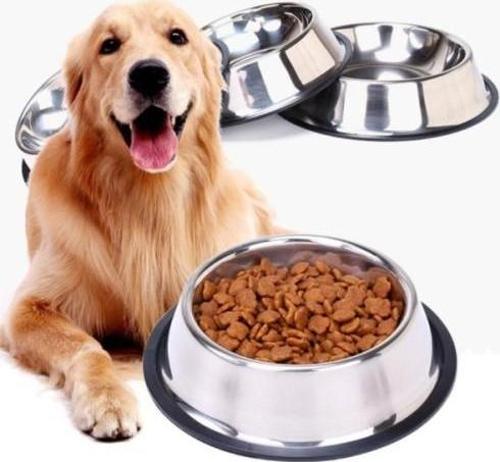 Büro Ev Evcil Hayvanı için 22CM Maksi Çelik Kedi Köpek Mama Kabı