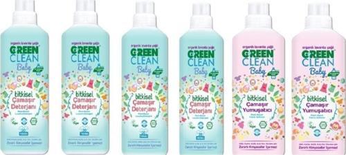 Bitkisel Baby Çamaşır Deterjanı 1000 ml Baby Çamaşır Yumuşatıcı 1000 ml 6 Lı Set