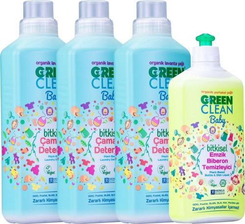 1L Bebek Çamaşır Deterjanı 3 Adet + 500 Ml Emzik Biberon Temizleyici