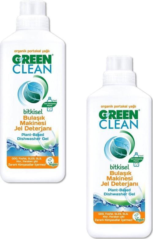 Organik Portakal Yağlı Bitkisel Jel Bulaşık Makinesi Deterjanı 1000 ml 2'li