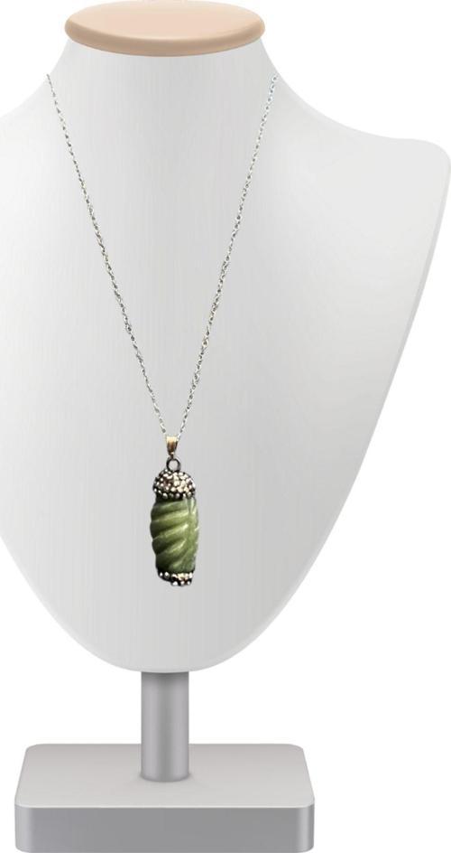 Sertifikalı Yeşim Doğal Taş Kolye Zincir Hediyeli