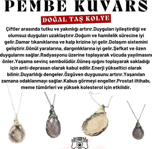Sertifikalı Pembe Kuvars Doğal Taş AAA Kalite El Yapımı Bakır Tel Örme Handmade