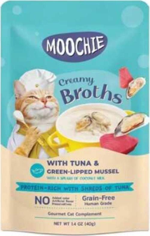 Moochıe Kedi Ödülü Çorbası Ton Balığı Yeşil Midye 40 Gr Premium Kaliteli Lezzetli Soslu Çorba