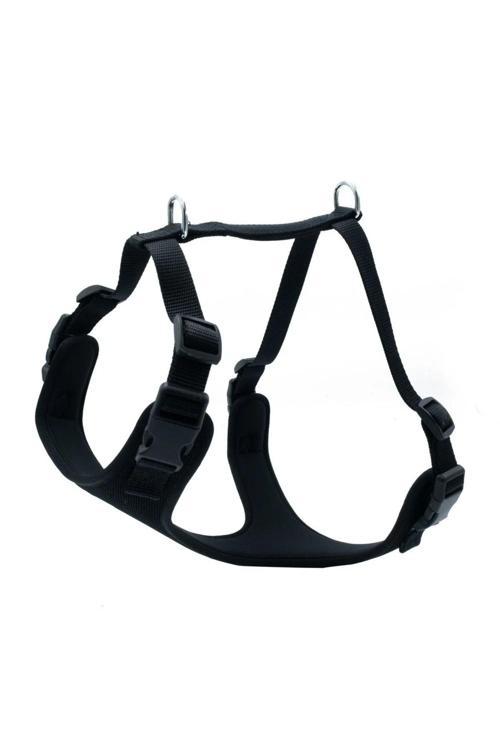 Petlove Havalı Dokumadan El Yapımı Köpek Göğüs Tasması L-2,5X65-75Cm - Black