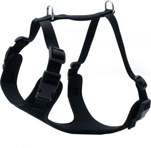 Petlove Havalı Dokumadan El Yapımı Köpek Göğüs Tasması M-2X55-65Cm - Black
