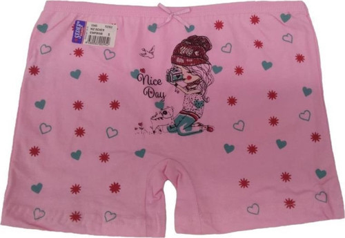 Sedef Yıldız Kız Çocuk Desenli Boxer Şort Boxer 1045