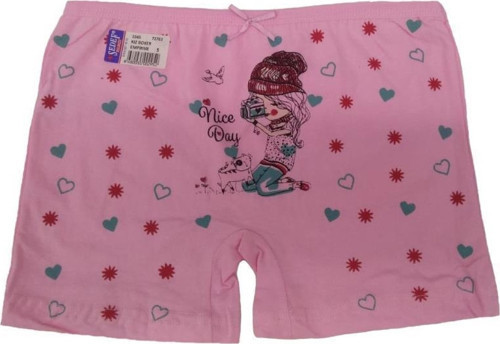 Sedef Yıldız Kız Çocuk Desenli Boxer Şort Boxer 1045