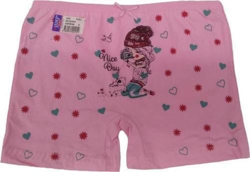 Sedef Yıldız Kız Çocuk Desenli Boxer Şort Boxer 1045
