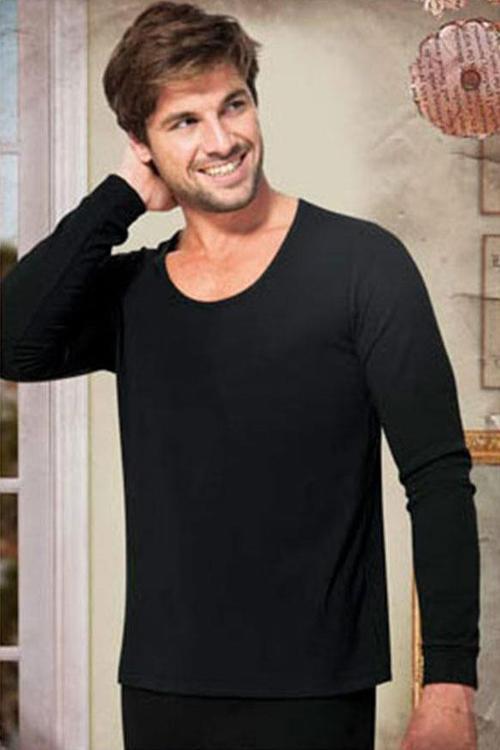 Erkek Termal Fanila Üst Kışlık İçlik Siyah