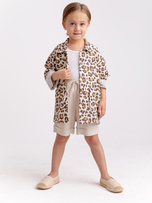 Unisex Leopar Müslin Ceket
