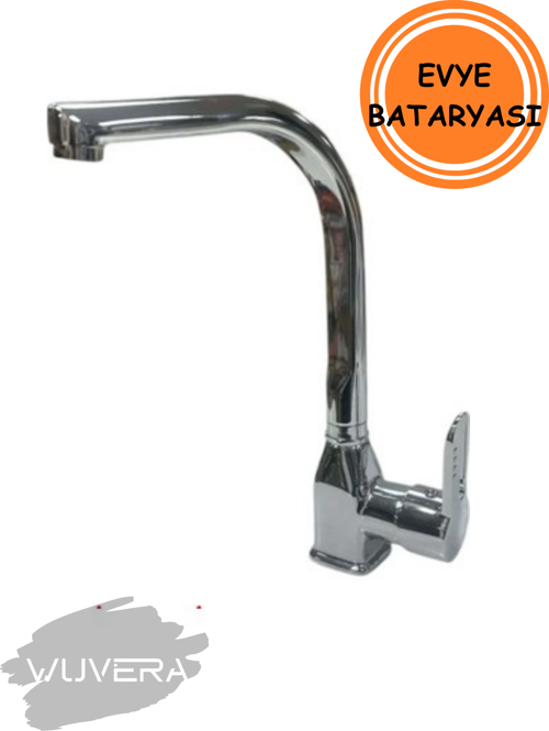 Pramit Serisi TSE Belgeli Mutfak Evye Bataryası – 40 mm Kartuş, Tezgah Üstü Montaj & Kuğu Boru Tasarım