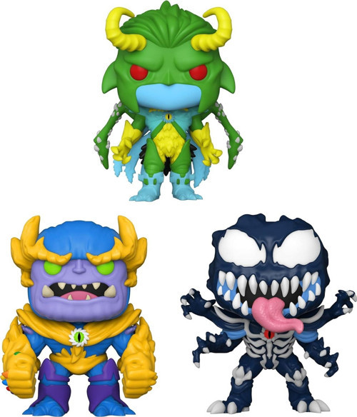 Pop! Marvel: Mech Strike Monster Hunters Collectors Set - 3 Figure Set: Loki, Thanos, Venom