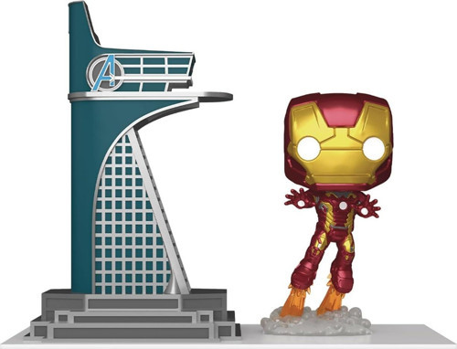 Pop! Town: Avengers: Age Of Ultron - Iron Man Ile Avengers Tower (Karanlıkta Parlar) Px Vinil