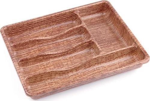 Plastik 5 Bölmeli Kahverengi Çekmece İçi Kaşıklık Organizer Düzenleyici 36CM×29CM