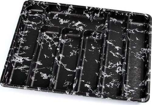 Plastik 7 Bölmeli Siyah Çekmece İçi Kaşıklık Organizer Düzenleyici 50CM×37CM