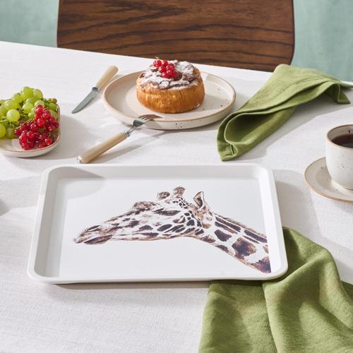 Karaca Apricot Biome Zürafa Desenli Kare Tepsi