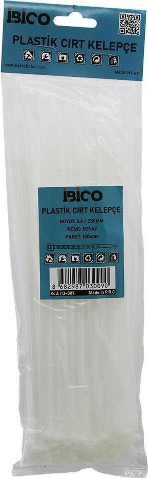 100PCS BEYAZ   3.6X250MM  PLASTİK CIRT KELEPÇE (2818)