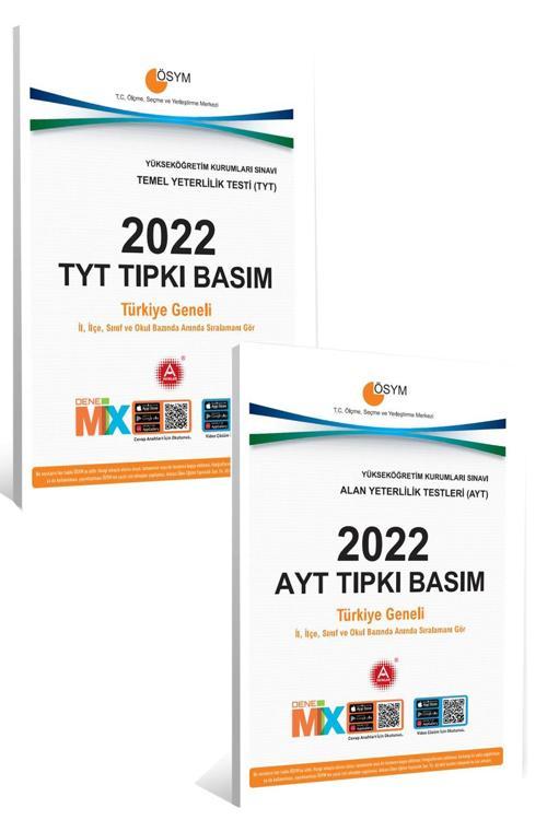 A Yayınları 2022  AYT-TYT Sınav Seti Tıpkı Basım Seti (2022  Yılı Sınav Soruları)