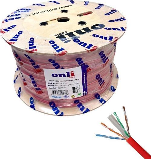 305Mt 23AWG UTP CAT6 Network Kablosu Kırmızı Yerli Üretim