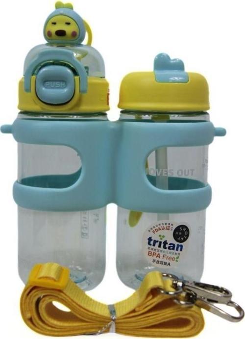 Su Matarası 2 Bölmeli Tritan Mavi 900Ml